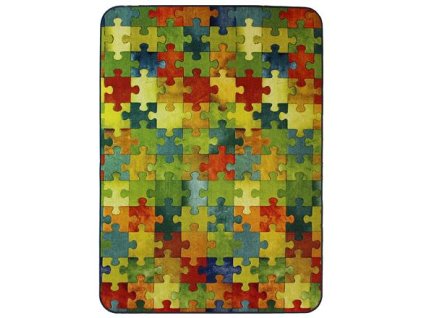 Dětský kusový koberec Puzzle | vícebarevná