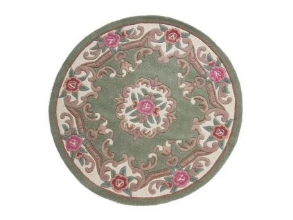 Ručně všívaný kusový koberec Lotus premium Green kruh (Typ 120x120 (průměr) kruh)