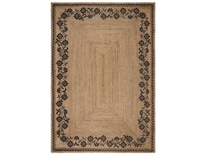Kusový koberec Printed Jute Maisie Natural/Black (Typ 80x150)