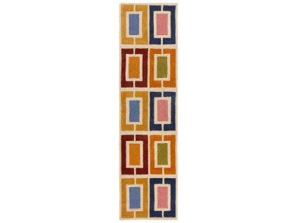 Ručně všívaný běhoun Illusion Retro Blocks Multi (Typ 60x230)
