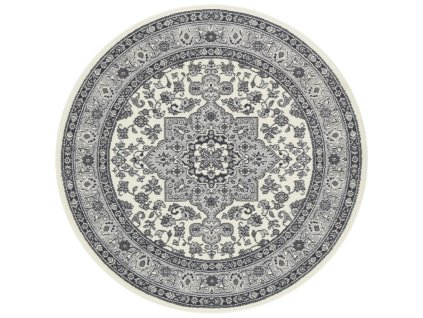 Kruhový koberec Mirkan 104107 Cream/Grey (Typ 160x160 (průměr) kruh)