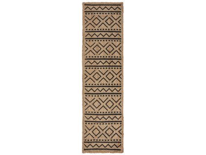 Běhoun Printed Jute Luis Natural/Black (Typ 60x230)