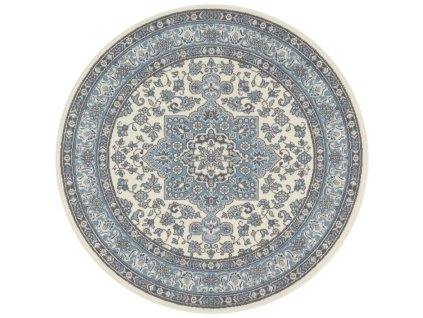 Kruhový koberec Mirkan 104442 Cream/Skyblue (Typ 160x160 (průměr) kruh)