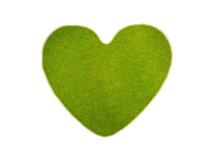 Kusový koberec Eton zelený srdce (Typ 100x120 srdce)