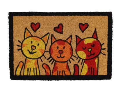 Rohožka Kokos Tři kočky - na ven i na doma (Typ 40x60)