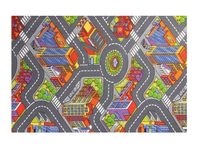 Metrážový koberec bytový Big City 97 město - šíře 4 m