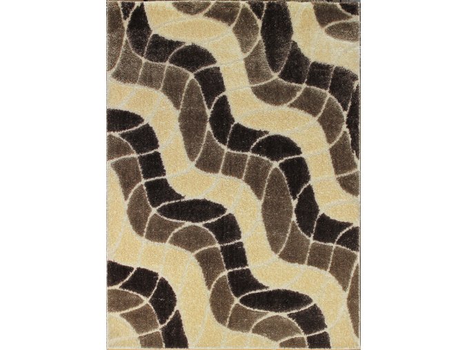 Chlupatý kusový koberec Seher 3D 2616 Brown Beige (Typ 200x290 cm)