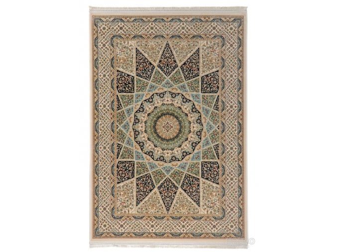Klasický přírodní kusový koberec Razia 1330/ET2X | zelený
