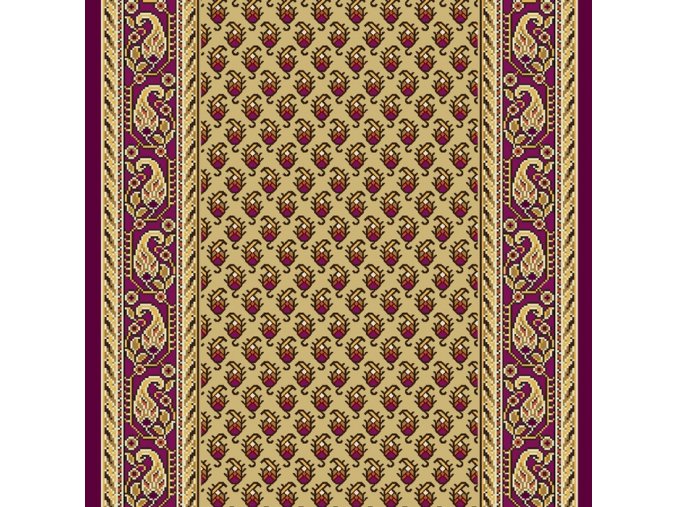 Klasický koberec běhoun Romance 8312 | vínový (Šíře role šíře 100 cm)