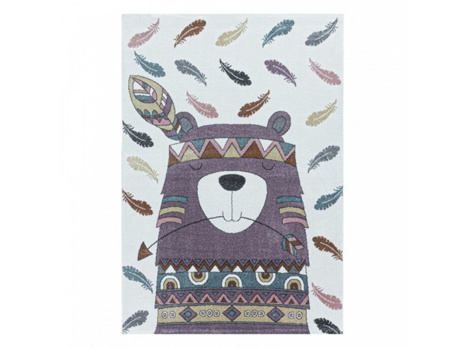 Dětský kusový koberec Funny 2104 violet | Vícebarevná