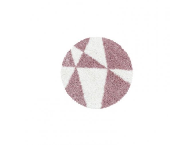 Moderní kusový koberec Tango Shaggy 3101 rose kruh | Růžová