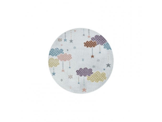 Dětský kusový koberec Lucky 3611 white kruh | Bílá