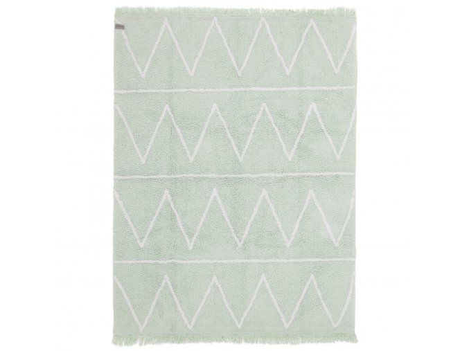 Bio koberec kusový, ručně tkaný Hippy Mint | Zelená