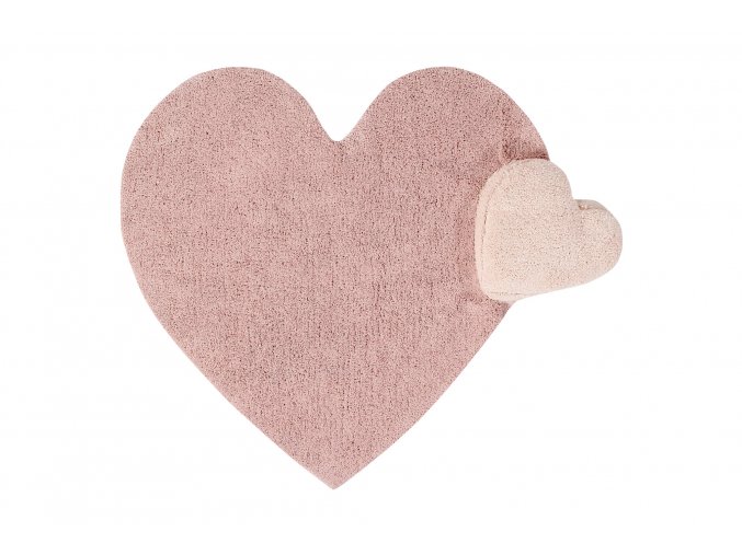Bio koberec kusový, ručně tkaný Puffy Love | Růžová