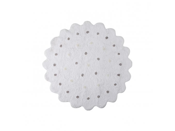 Bio koberec kusový, ručně tkaný Little Biscuit White | Bílá