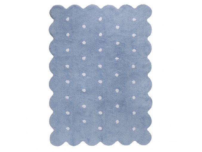 Bio koberec kusový, ručně tkaný Biscuit Blue | Modrá