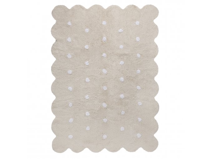 Bio koberec kusový, ručně tkaný Biscuit Beige | Bílá