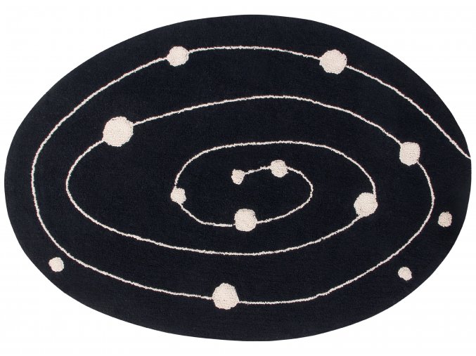 Bio koberec kusový, ručně tkaný Milky Way | Černá