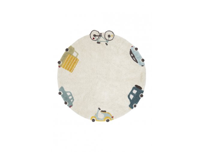 Kusový koberec Eco City Wheels | Bílá