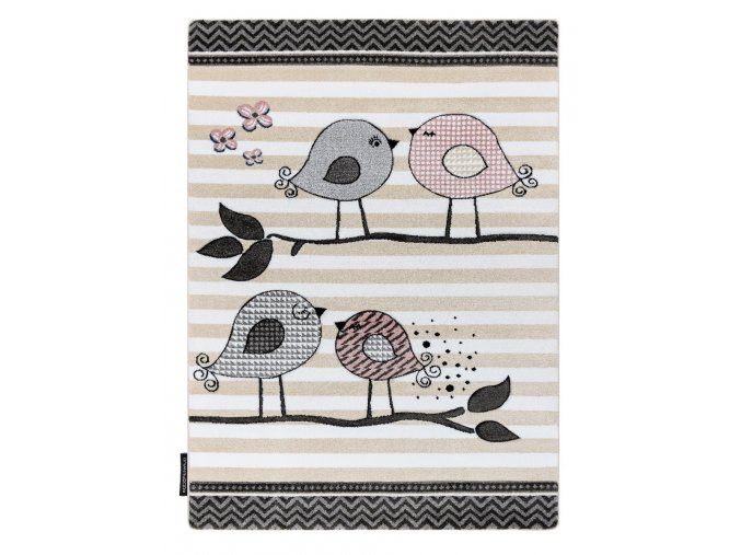 Dětský kusový koberec Petit Birds creambéžová | béžová