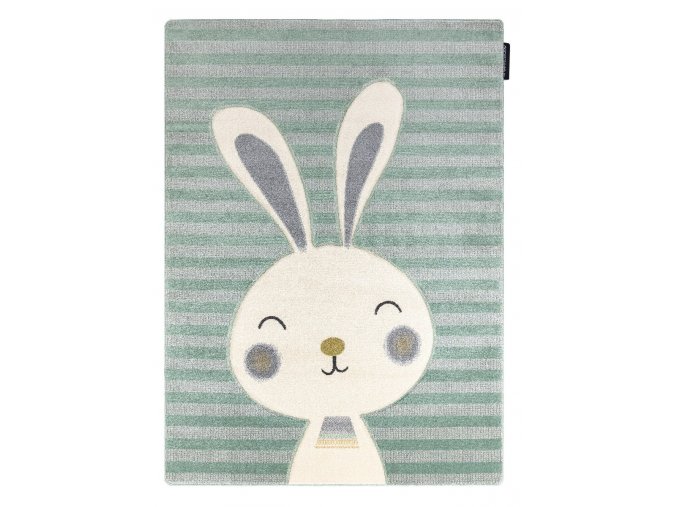 Dětský kusový koberec Petit Rabbit greenzelená | zelená