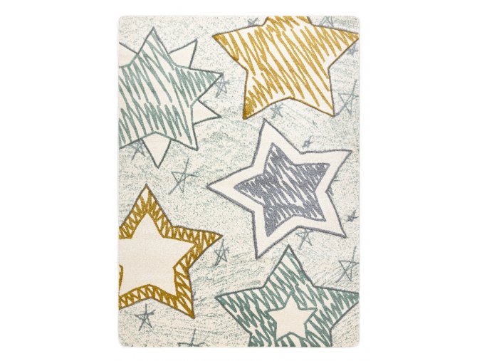 Dětský kusový koberec Petit Stars greenvícebarevná | vícebarevná