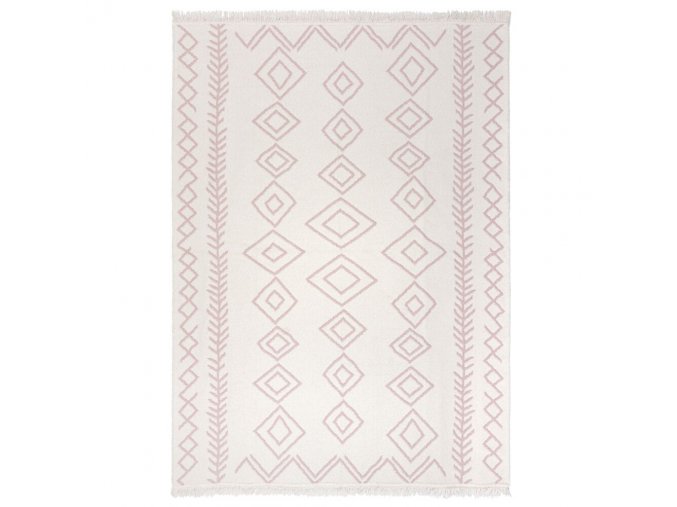 Kusový koberec Deuce Edie Recycled Rug Pink | bílá, růžová
