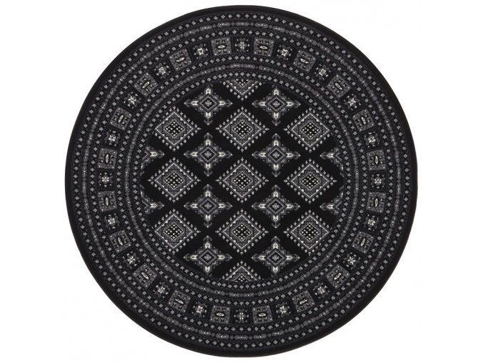 Kruhový koberec Mirkan 104109 Black | černá