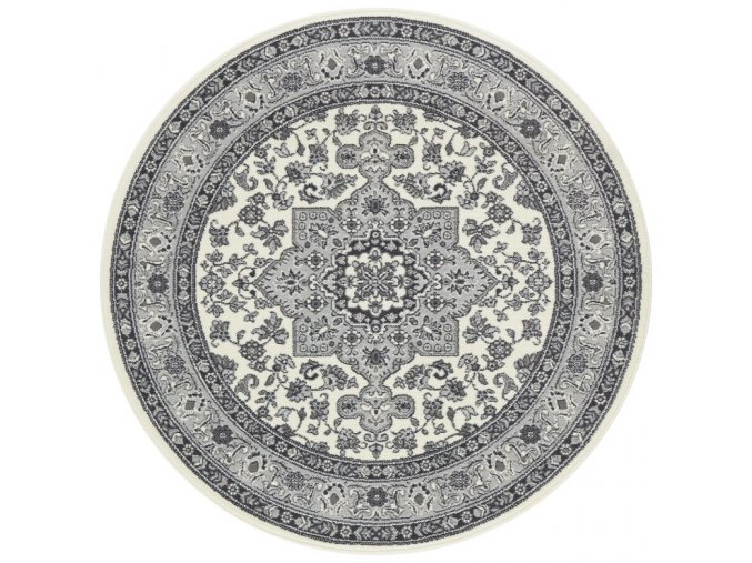 Kruhový koberec Mirkan 104107 Cream/Grey | šedá