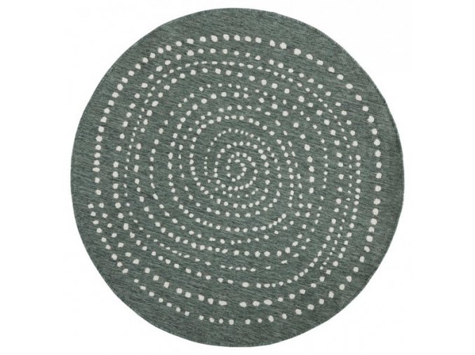 Kusový koberec Twin-Wendeteppiche 103111 grün creme kruh | zelená