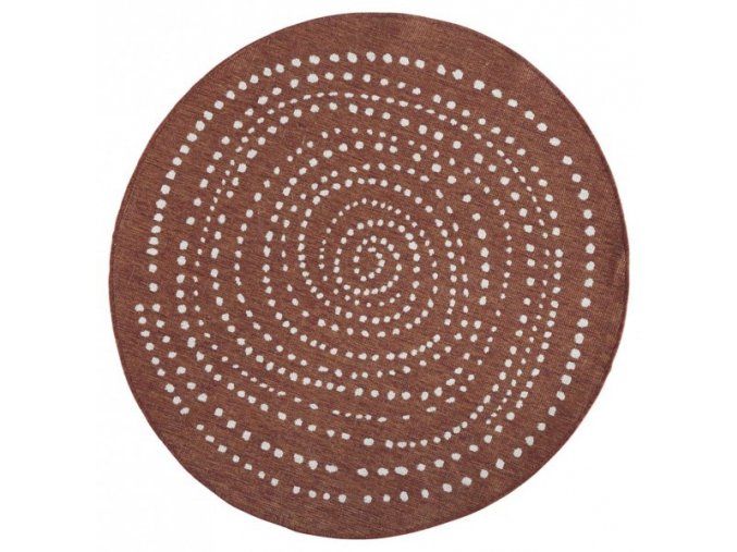 Kusový koberec Twin-Wendeteppiche 103110 terra creme kruh | oranžová