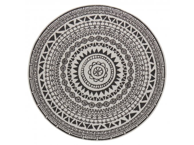 Kusový koberec Twin Supreme 103856 Coron Black/Cream kruh | černá