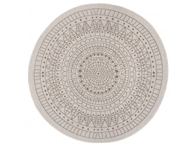 Kusový koberec Twin-Wendeteppiche 105475 Linen kruh | hnědá