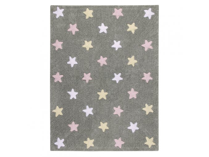 Pro zvířata: Pratelný koberec Tricolor Stars Grey-Pink