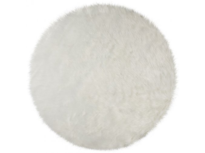 Kusový koberec Faux Fur Sheepskin Ivory kruh