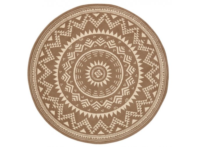 Moderní kusový koberec Celebration 103443 Valencia Brown kruh | Hnědá