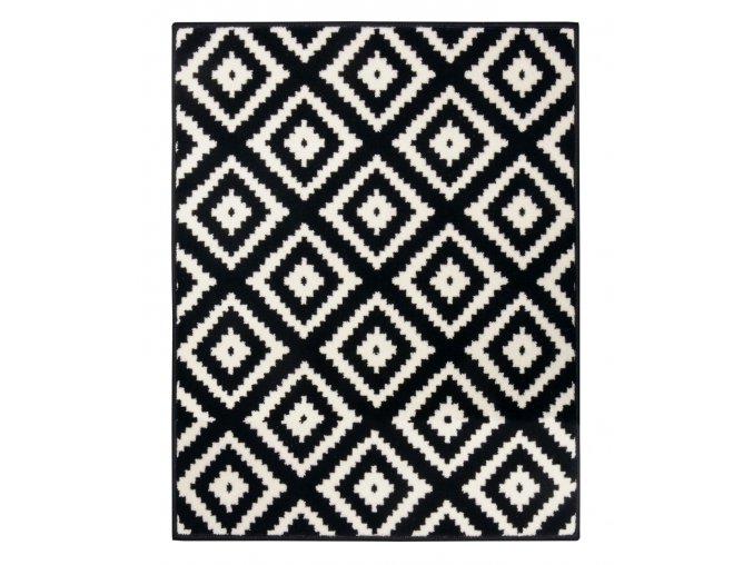 Moderní kusový koberec Hamla 105477 Black Cream | Černá