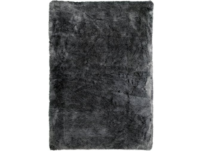 Chlupatý kusový koberec Samba 495 Anthracite | Černá