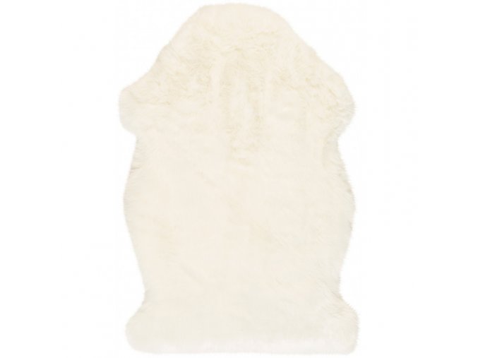 Chlupatý kusový koberec Samba 495 Ivory (tvar kožešiny) | Bílá