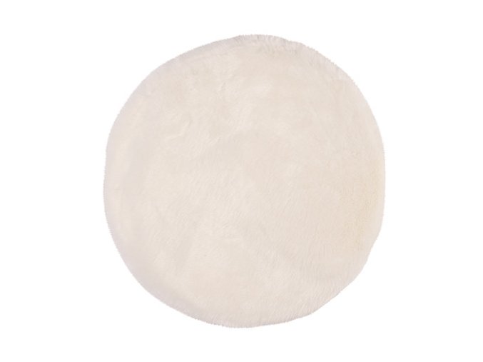 Chlupatý kusový koberec Samba 495 Ivory kruh | Bílá