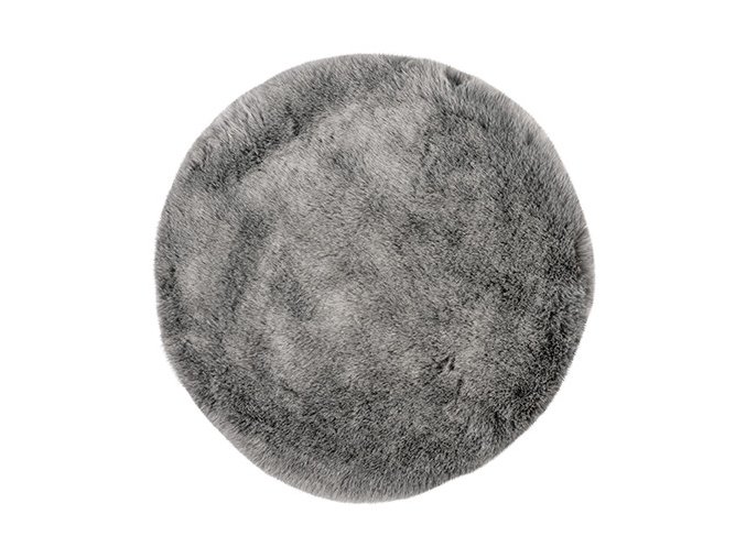 Chlupatý kusový koberec Samba 495 Silver kruh | Šedá