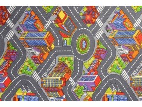 Metrážový koberec bytový Big City 97 město - šíře 4 m
