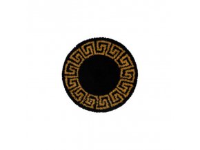 Moderní kusový koberec Hera Shaggy 3301 gold kruh | Černá