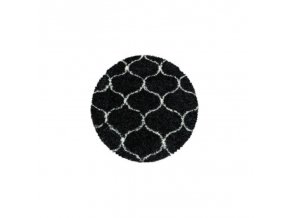 Moderní kusový koberec Salsa Shaggy 3201 anthrazit kruh | Černá