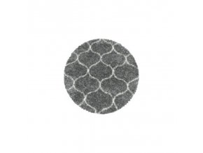 Moderní kusový koberec Salsa Shaggy 3201 grey kruh | Šedá