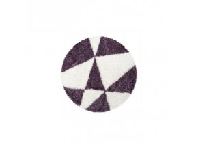 Moderní kusový koberec Tango Shaggy 3101 lila kruh | Vícebarevná