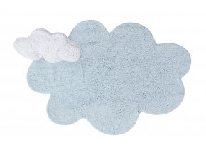 Bio koberec kusový, ručně tkaný Puffy Dream | Modrá