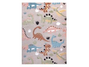 Dětský kusový koberec Fun Dino beigevícebarevná | vícebarevná