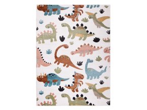 Dětský kusový koberec Fun Dino creamvícebarevná | vícebarevná