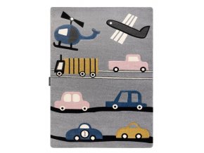 Dětský kusový koberec Petit Toys cars greyšedá | šedá